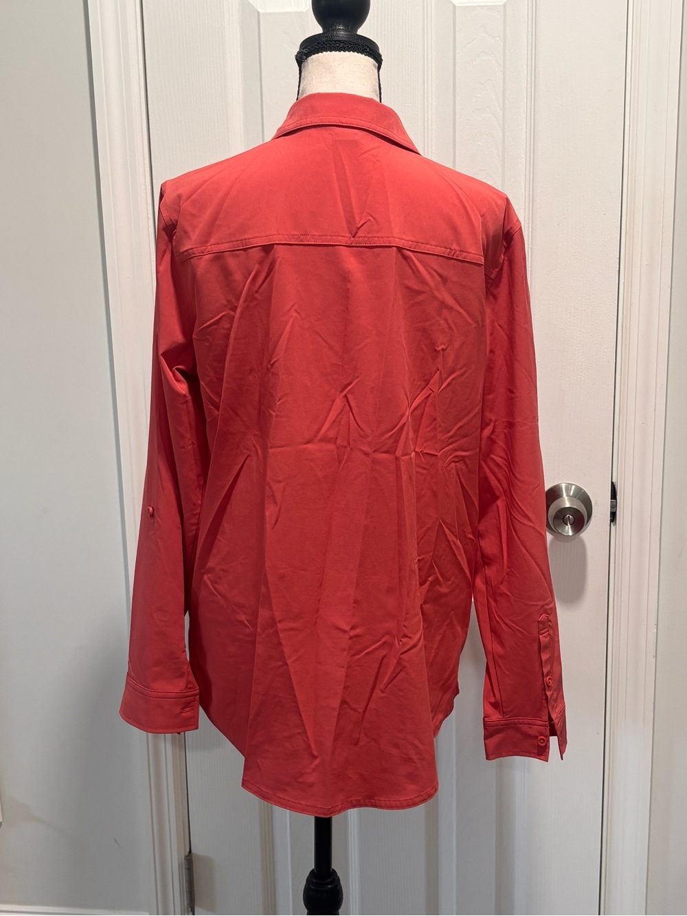 🔴Eddie Bauer Coral-Red Button Down Shirt - Picture 3 of 12